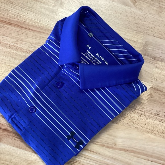 Men's Under‎ Armour Performance Playoff Polo Royal/white XL - Picture 1 of 7